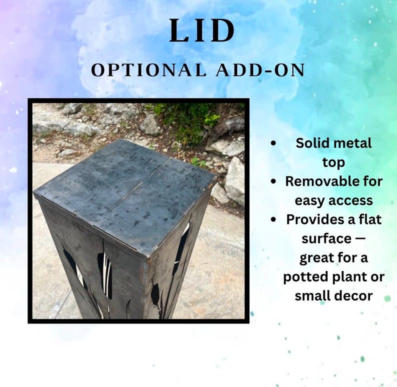 Hummingbird Garden Column, Well Cover, Metal Yard Art, Outdoor Lantern